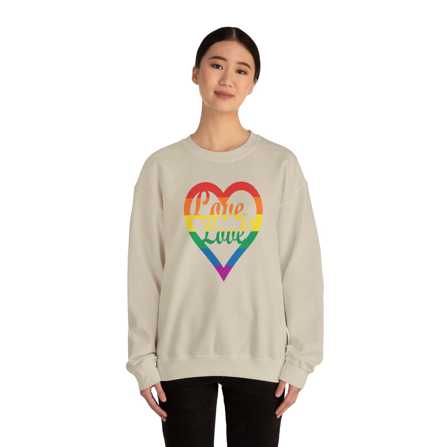 Love IS Love Unisex Heavy Blend™ Crewneck Sweatshirt, LGBTQ Heart