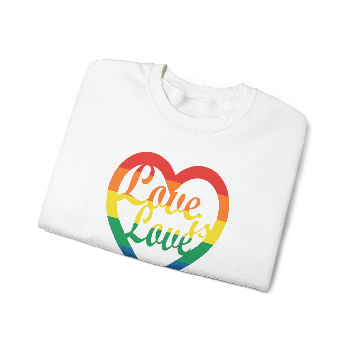 Love IS Love Unisex Heavy Blend™ Crewneck Sweatshirt, LGBTQ Heart